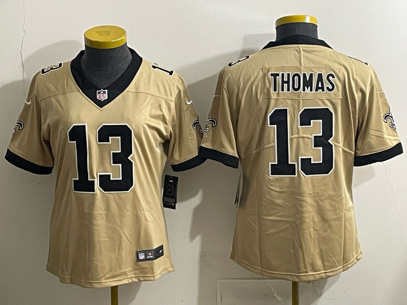Youth 2025 New Orleans Saints #13 Thomas golden Limited NFL Jersey style 02